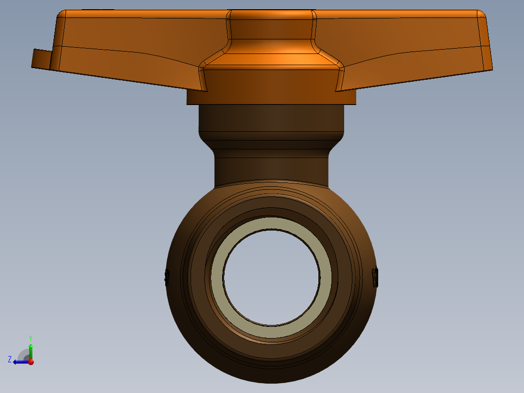 solidworks 塑料止通开关右视图