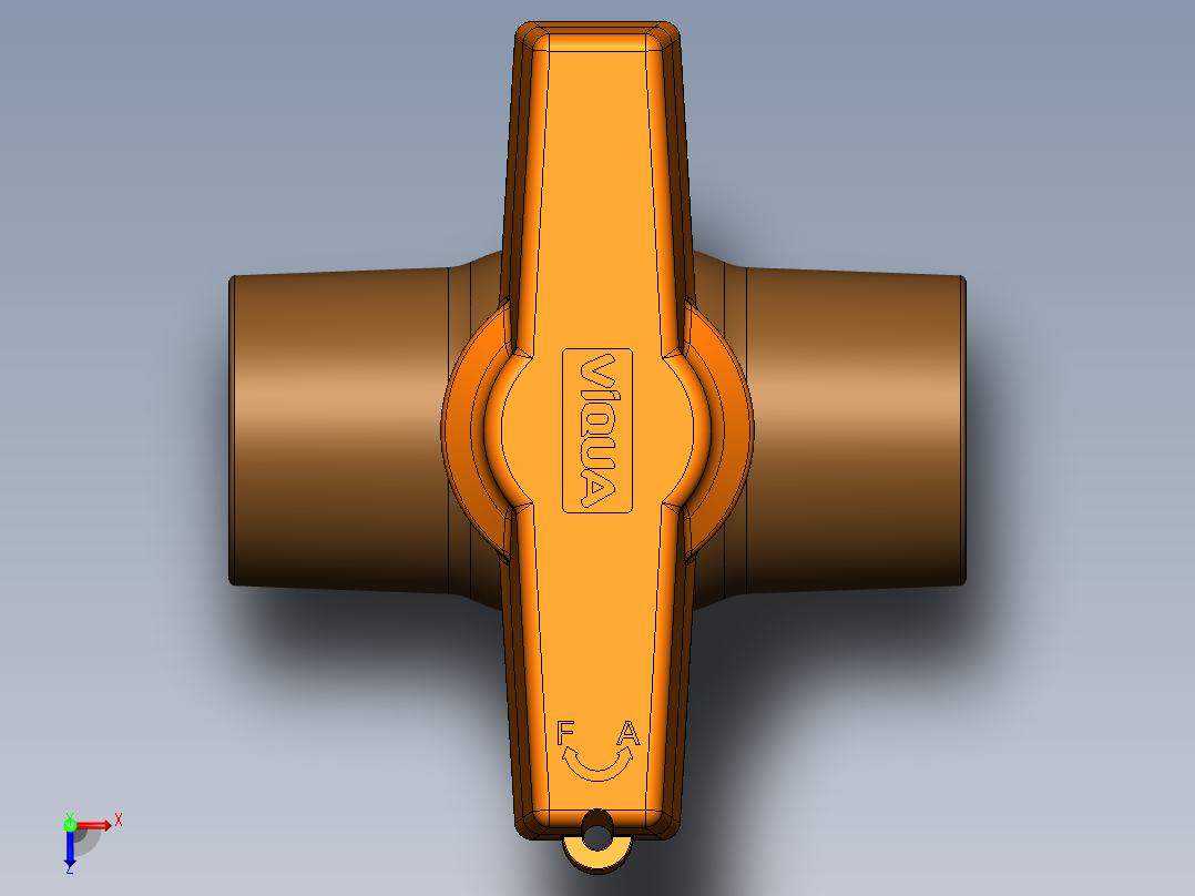 solidworks 塑料止通开关俯视图