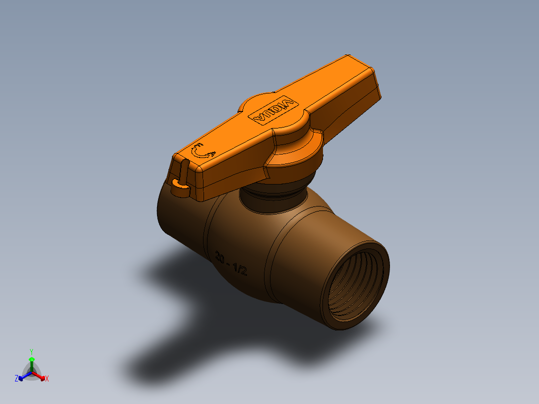 solidworks 塑料止通开关正等轴测图