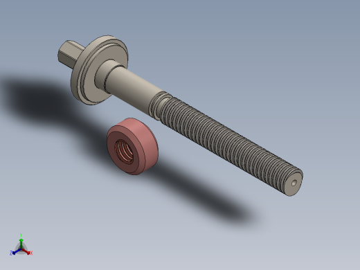 solidworks r32x6螺杆和螺母副正等轴测缩略图