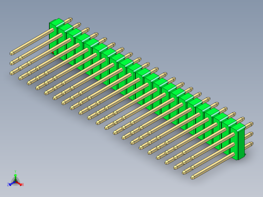 彩色公头100mil（2.54mm）系列-DS1021_green_3x22p_100mil_Type5_rev1.0