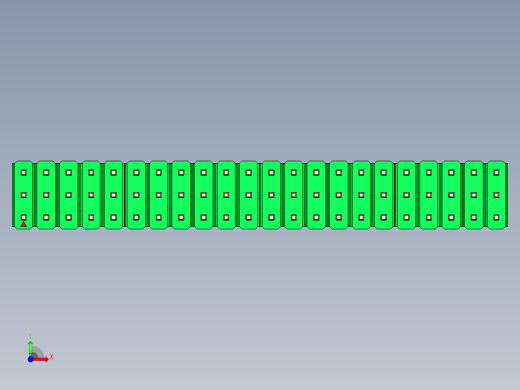 彩色公头100mil（2.54mm）系列-DS1021_green_3x22p_100mil_Type5_rev1.0前视缩略图