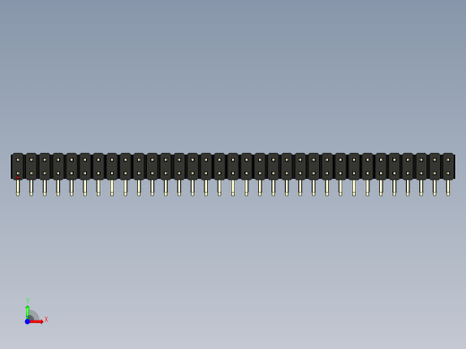 彩色公排针 100mil 2.54mm 系列-DS1022_black_2x33p_100mil_TypeD_rev1.0前视缩略图