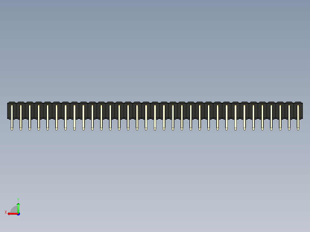 彩色公排针 100mil 2.54mm 系列-DS1022_black_2x33p_100mil_TypeD_rev1.0后视图