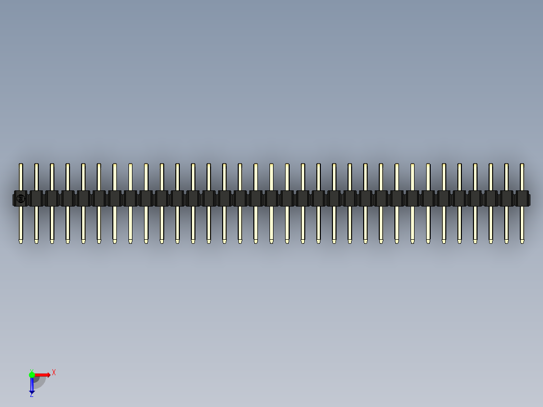彩色公排针 100mil 2.54mm 系列-DS1022_black_2x33p_100mil_TypeD_rev1.0俯视图