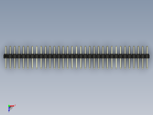 彩色公排针 100mil 2.54mm 系列-DS1022_black_2x33p_100mil_TypeD_rev1.0俯视缩略图