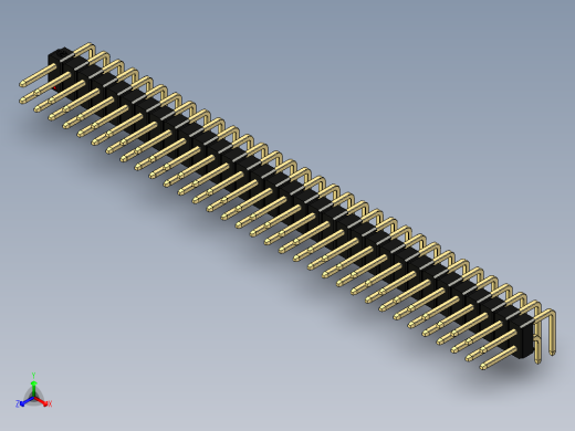 彩色公排针 100mil 2.54mm 系列-DS1022_black_2x33p_100mil_TypeD_rev1.0正等轴测缩略图