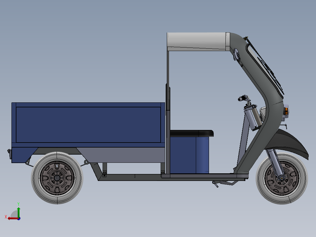 电动三轮车设计后视图