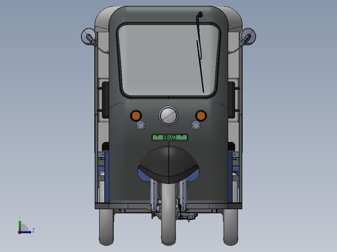 电动三轮车设计左视图
