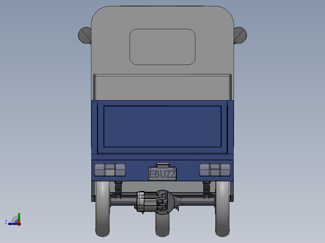电动三轮车设计右视图