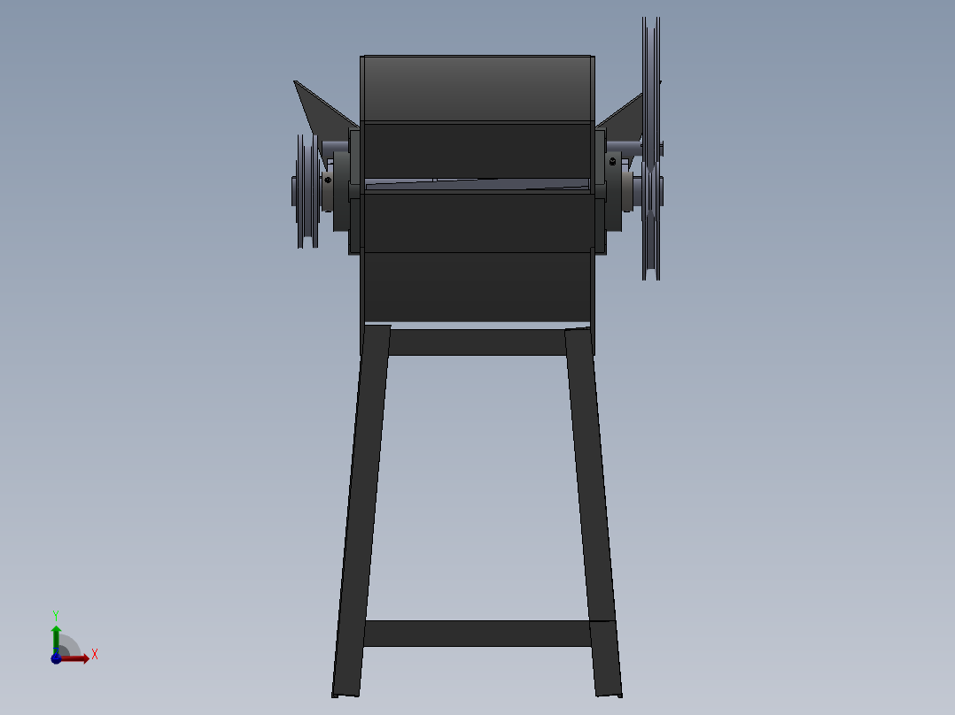 麦秸秆粉碎机设计模型前视图