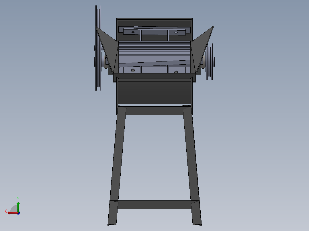 麦秸秆粉碎机设计模型后视图