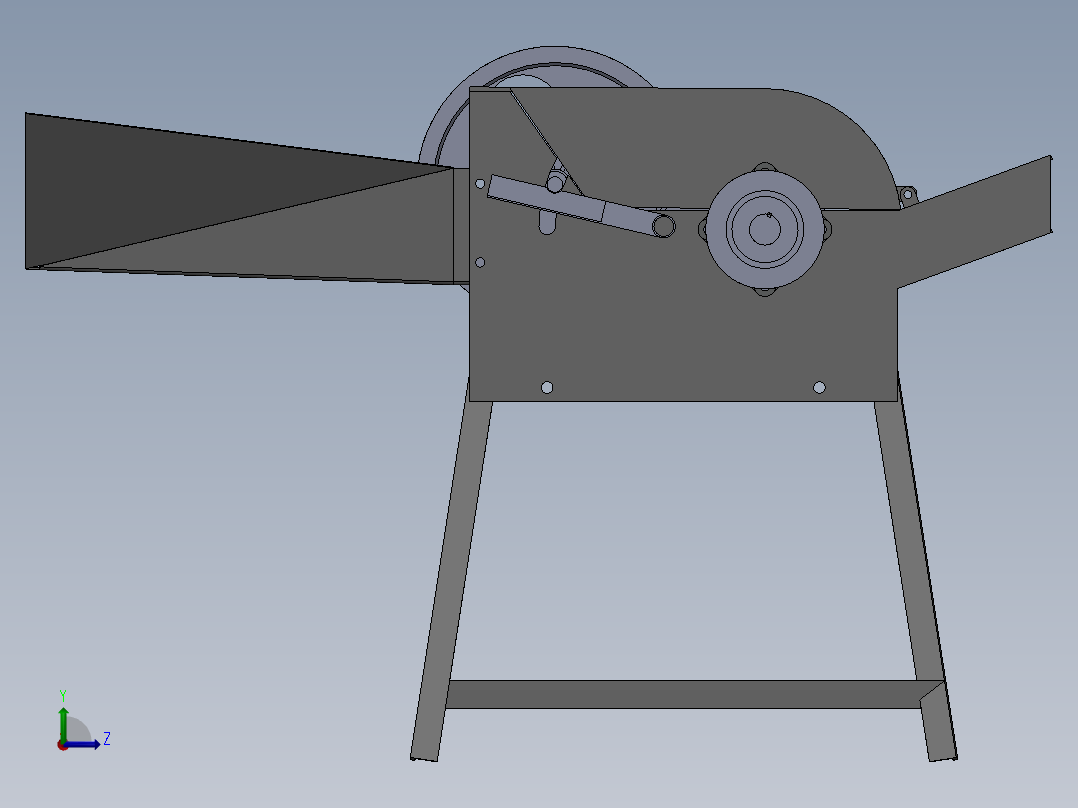 麦秸秆粉碎机设计模型左视图