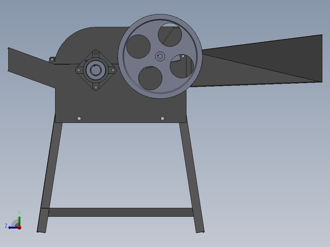 麦秸秆粉碎机设计模型右视图