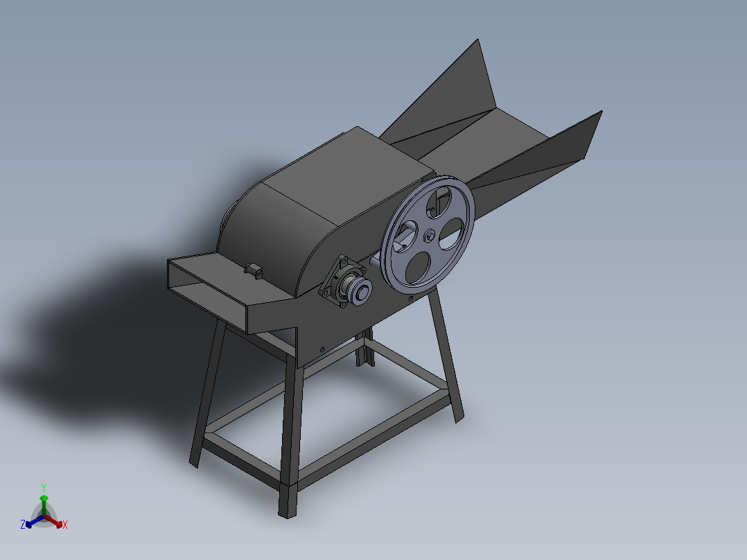麦秸秆粉碎机设计模型正等轴测图