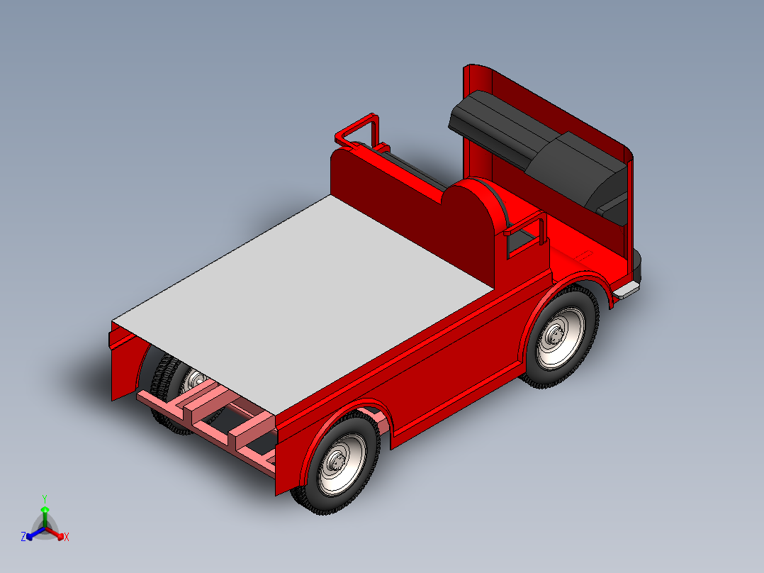 电动平板车304091正等轴测图