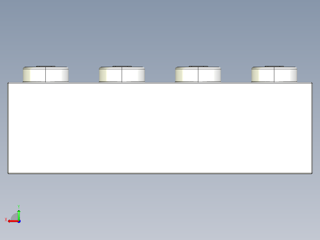 乐高套装 4421基本积木-301001 White Brick 1 x 4.STEP后视图