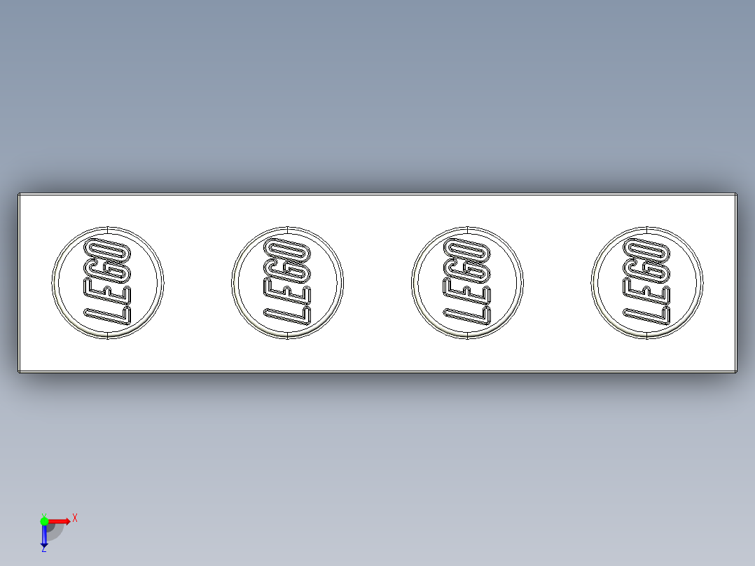 乐高套装 4421基本积木-301001 White Brick 1 x 4.STEP俯视图