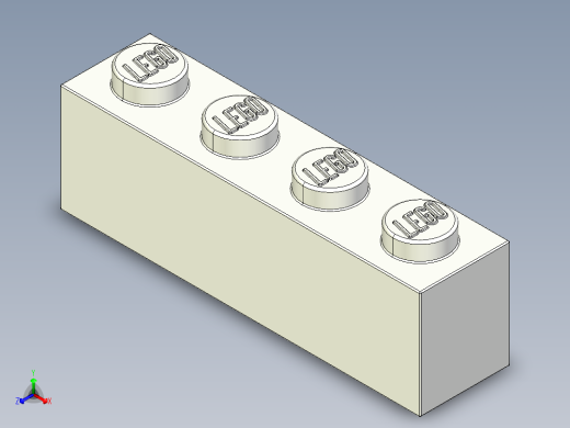 乐高套装 4421基本积木-301001 White Brick 1 x 4.STEP正等轴测缩略图