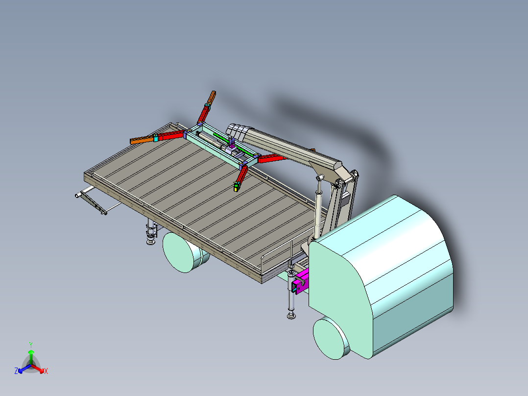 lift away kaldir拖车提升机构正等轴测图