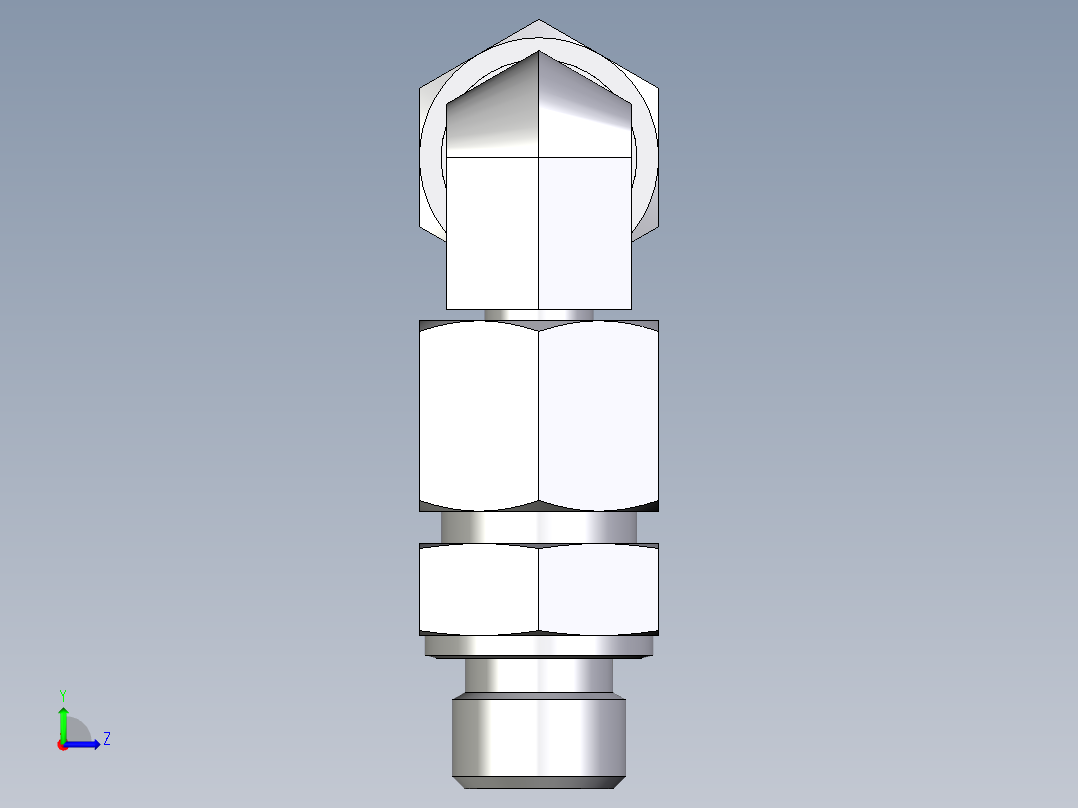 卡套式工业通用硬管接头EO_Assembled_adjustable_standpipe_elbow_EVW10SM71左视图