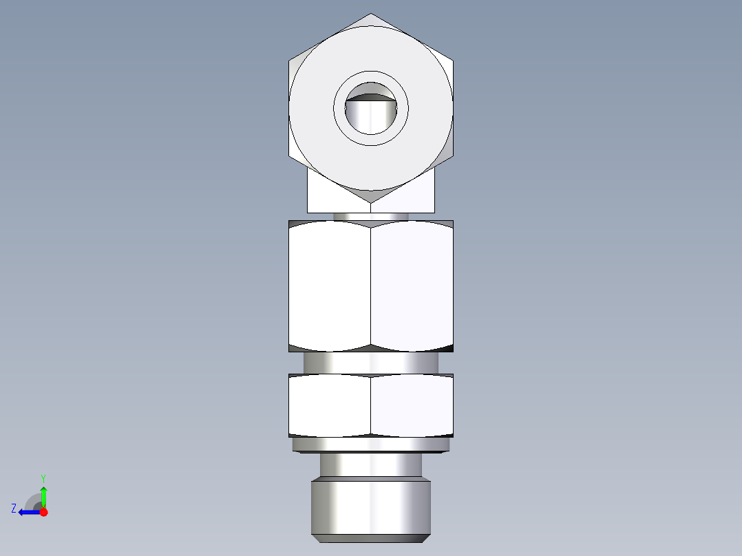 卡套式工业通用硬管接头EO_Assembled_adjustable_standpipe_elbow_EVW10SM71右视图