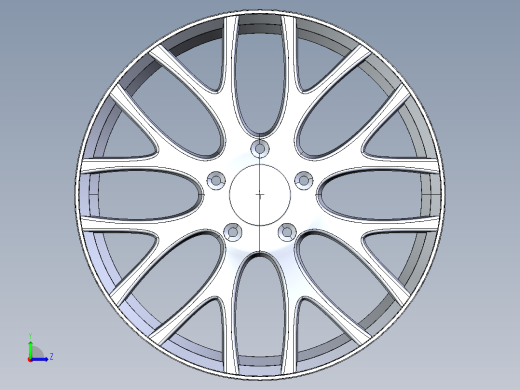 BMW轮辋3D图纸 SolidWorks2015设计左视缩略图