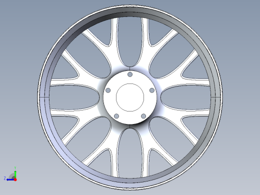 BMW轮辋3D图纸 SolidWorks2015设计右视缩略图