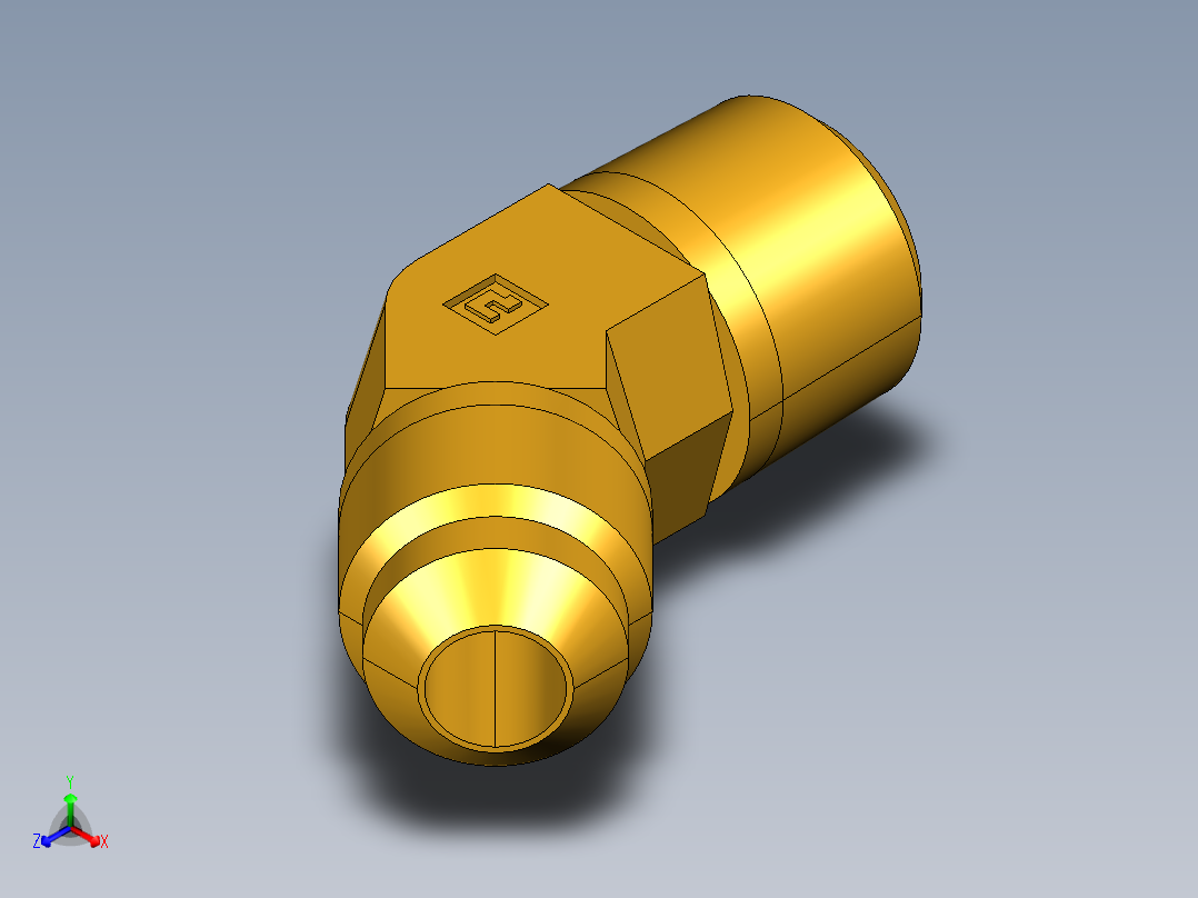 扩口式工业通用硬管接头45Deg Elbow 159F-6-6主视图