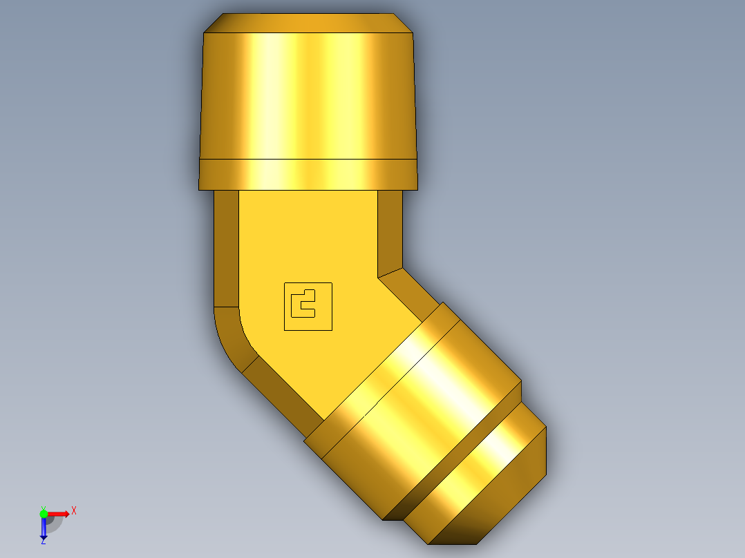 扩口式工业通用硬管接头45Deg Elbow 159F-6-6俯视图