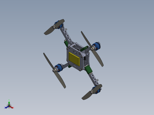 四旋翼无人机，旋翼可进行拆卸 无人机 (250)正等轴测缩略图