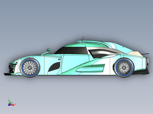 09-TBO Le Mans 24H跑车模型3D图纸 STEP格式前视缩略图