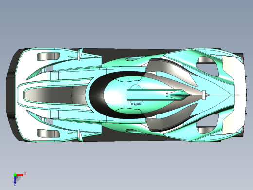 09-TBO Le Mans 24H跑车模型3D图纸 STEP格式俯视缩略图