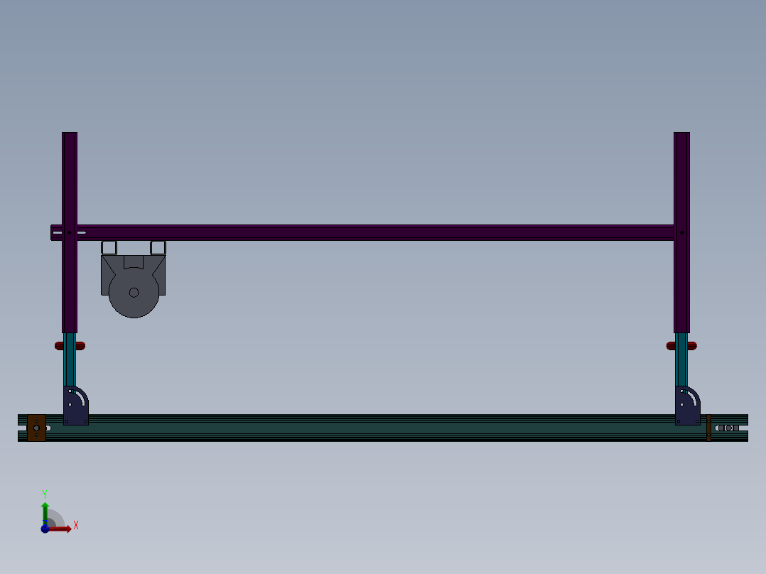 带角度升降传送带设计前视图