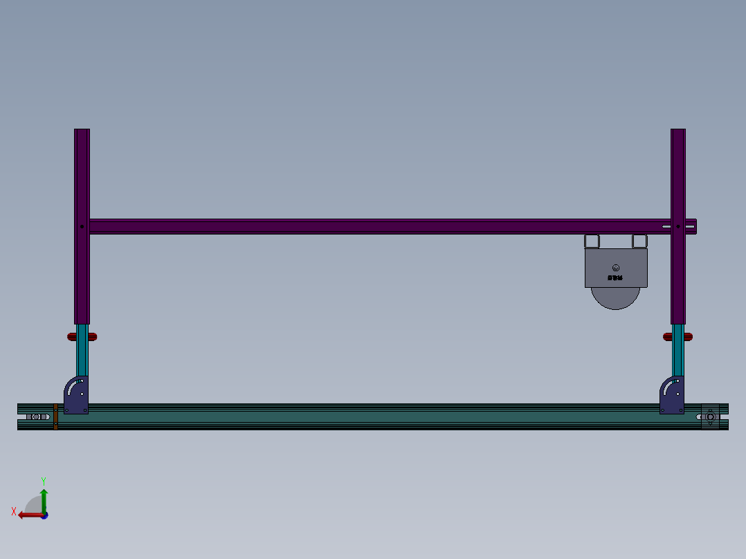 带角度升降传送带设计后视图