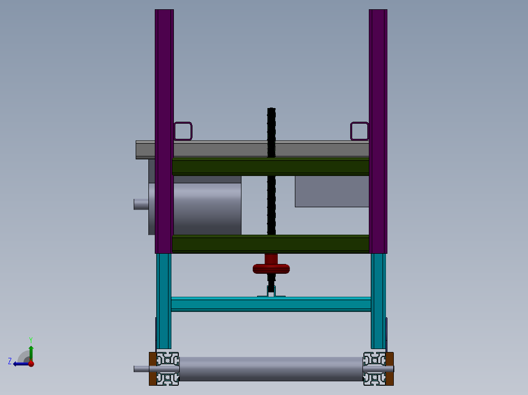 带角度升降传送带设计右视图