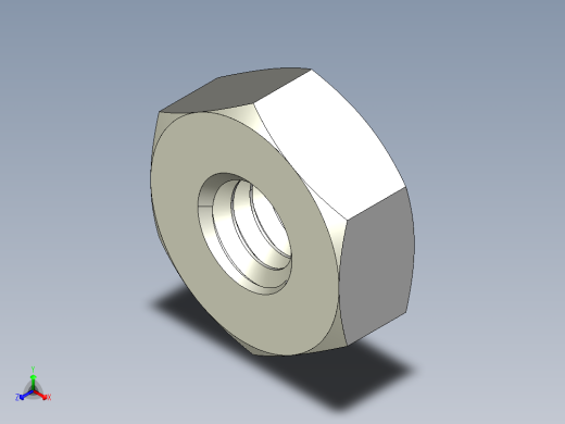 M2 x 0.4mm Thread HEX NUT.IGS