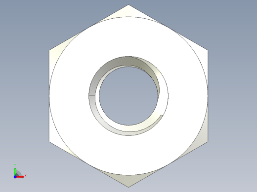 M2 x 0.4mm Thread HEX NUT.IGS前视缩略图