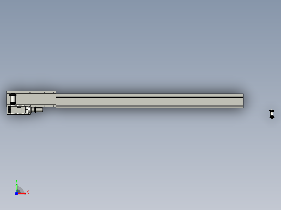 XL670-顶堆侧取堆取料机刮板取料机设计三维proe设计素材前视图