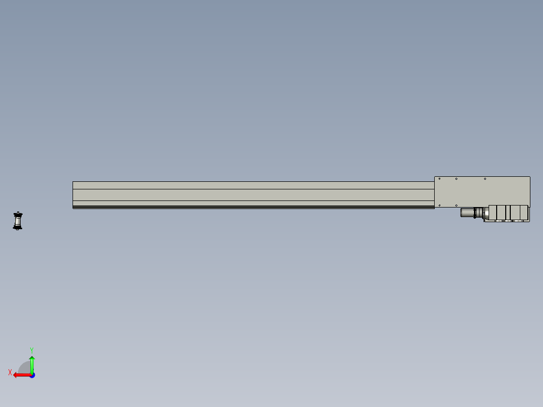 XL670-顶堆侧取堆取料机刮板取料机设计三维proe设计素材右视图