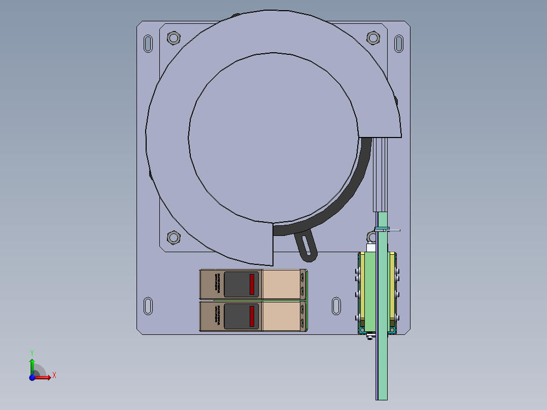 振动盘 外直径450 带直线送料器 300-2方案前视图