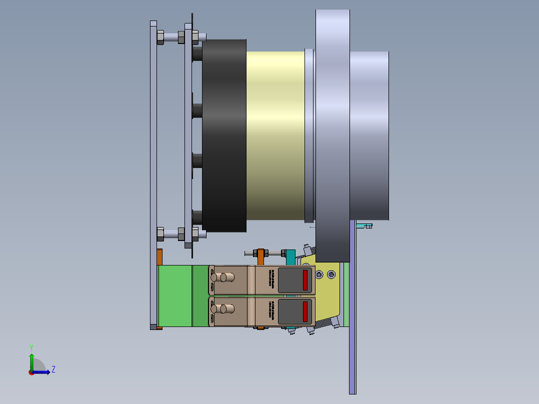 振动盘 外直径450 带直线送料器 300-2方案左视图