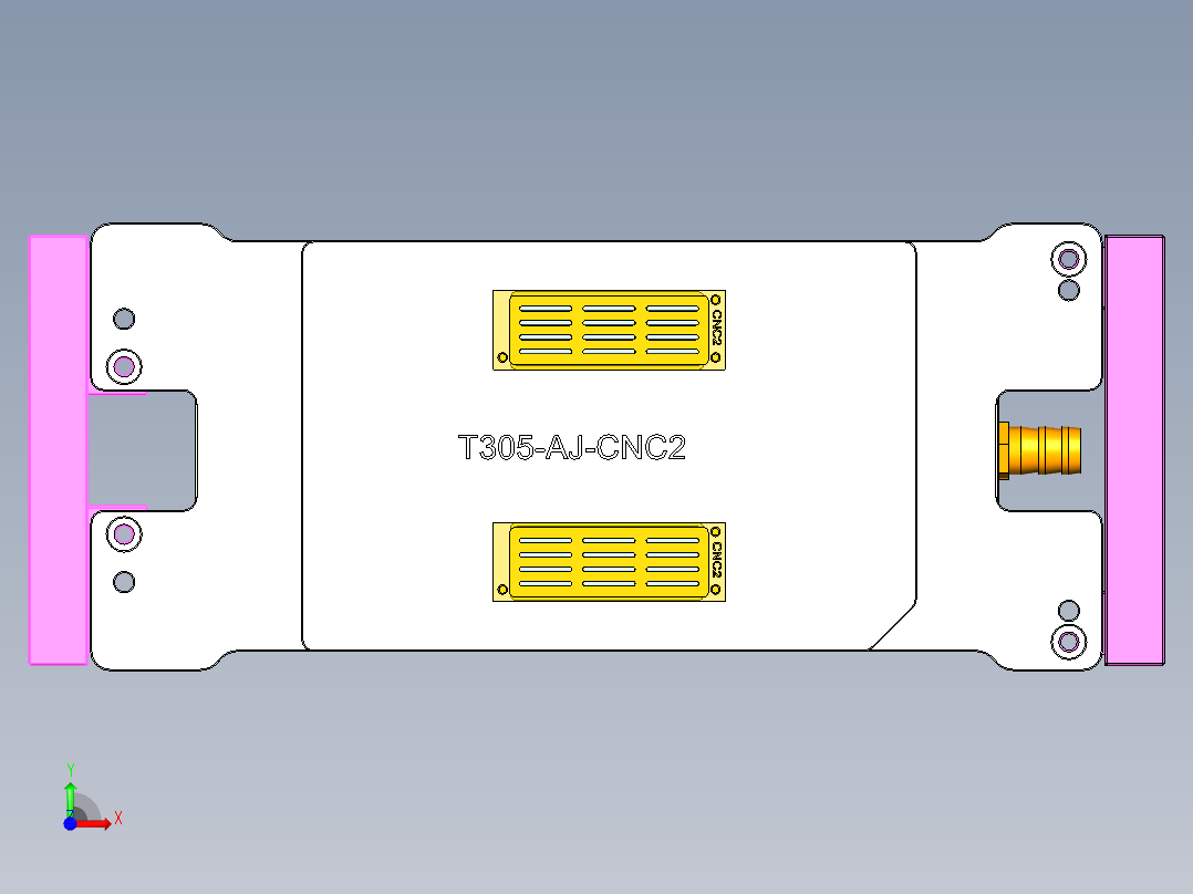 T305-AJ-笔记本CNC工装夹具三维模型CNC2-0621前视图