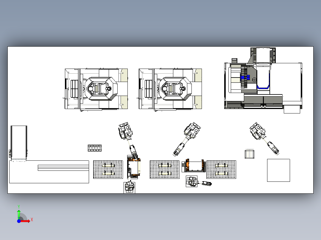 油缸缸体加工线前视图