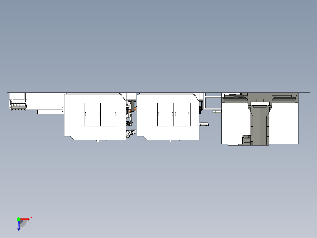 油缸缸体加工线俯视图