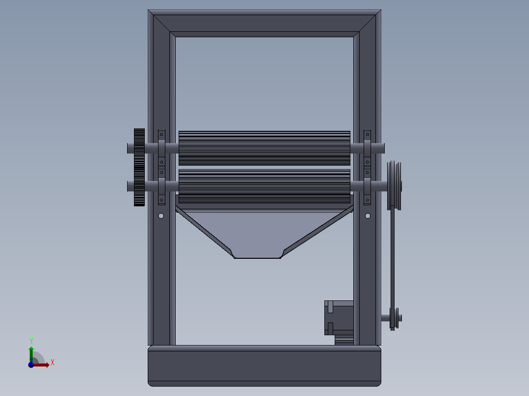 简易甘蔗提取机前视图