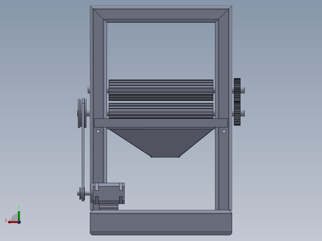 简易甘蔗提取机后视图