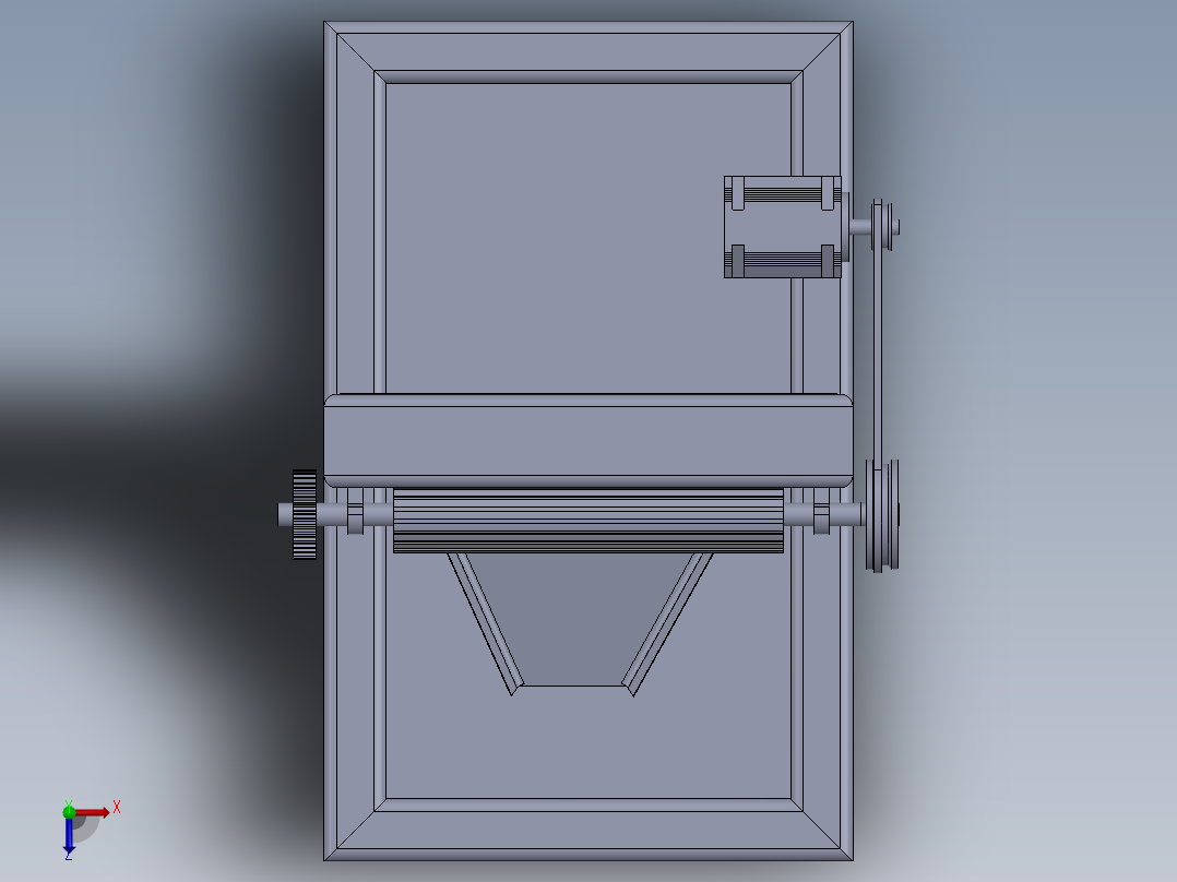 简易甘蔗提取机俯视图