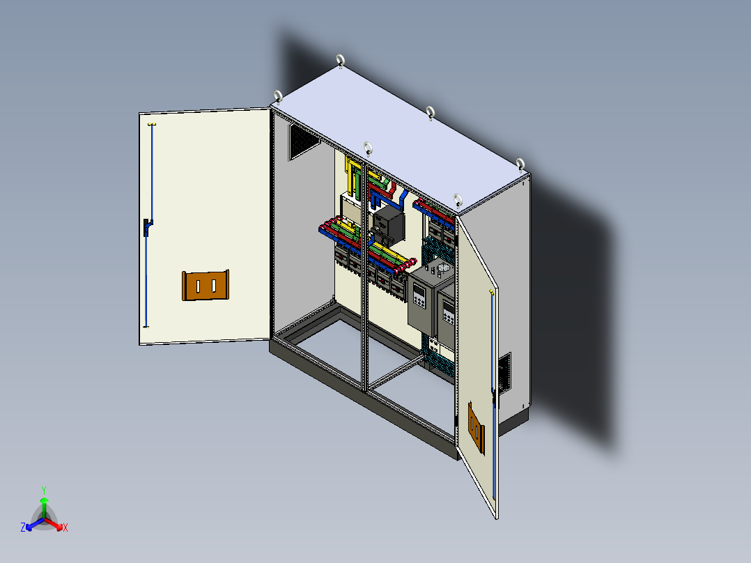 双电源软启动plc控制柜 54924正等轴测图
