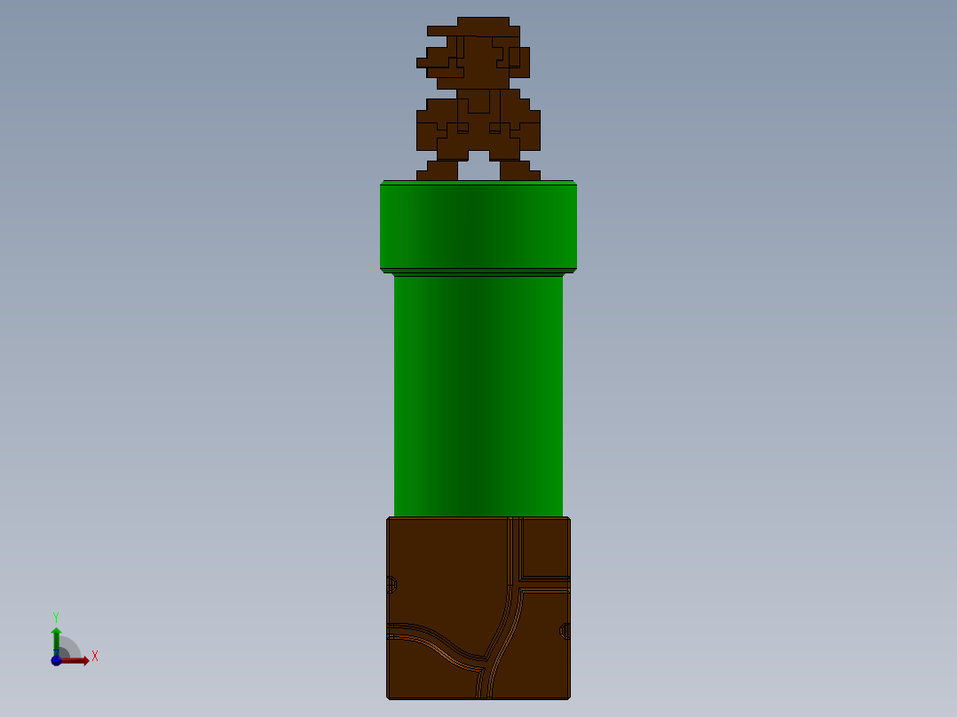 马里奥管道四分之一支架前视图